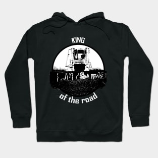 Real man drives with bulldozer - King of the road Hoodie